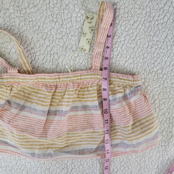 Pale Yellow Smocked Crop Tank Top - Picture 8 of 8